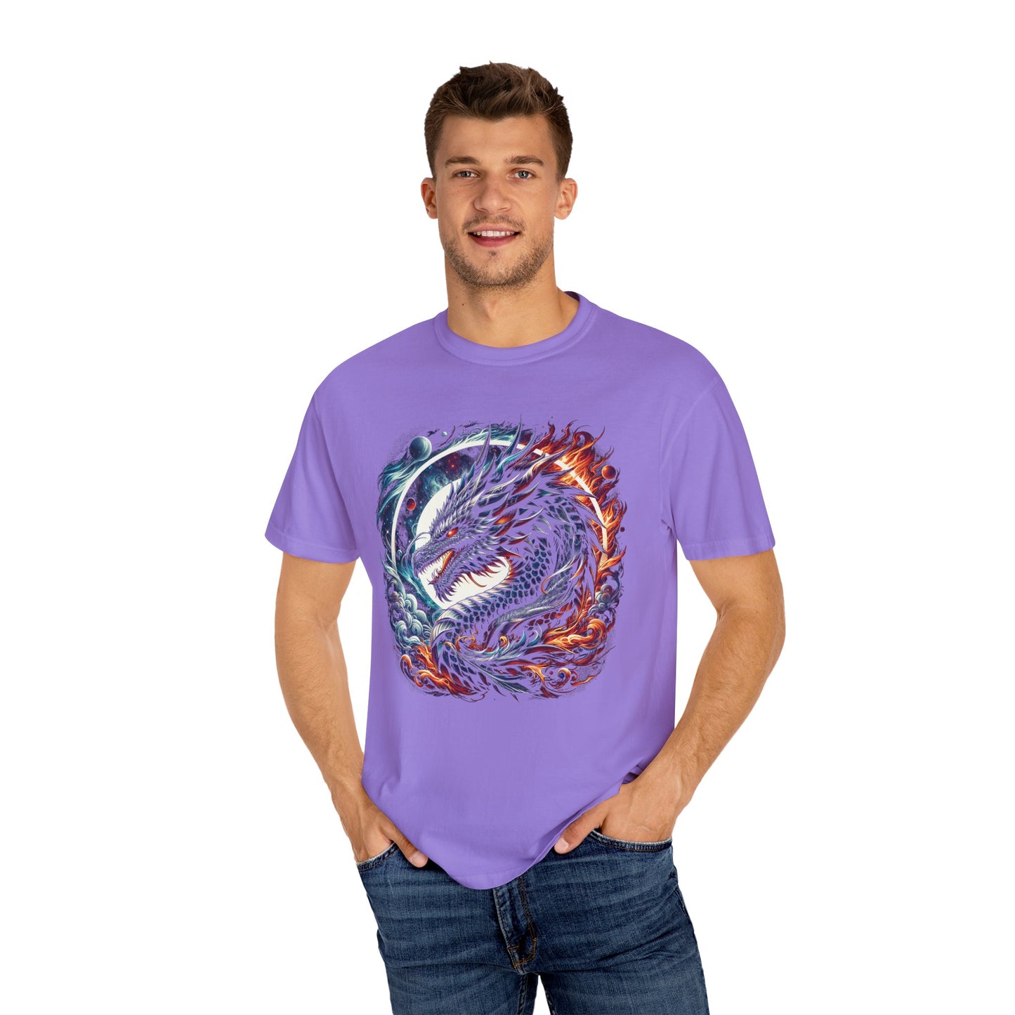 Interstellar Dragon T-Shirt - Durable Unisex Ring-Spun Cotton Tee