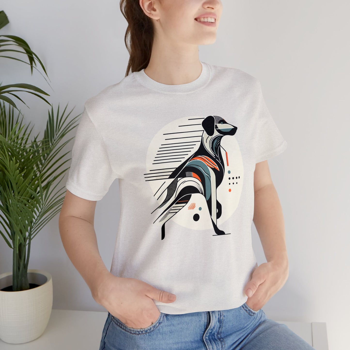 Geometric Dog Grace T-Shirt - Stylish Unisex Cotton Tee