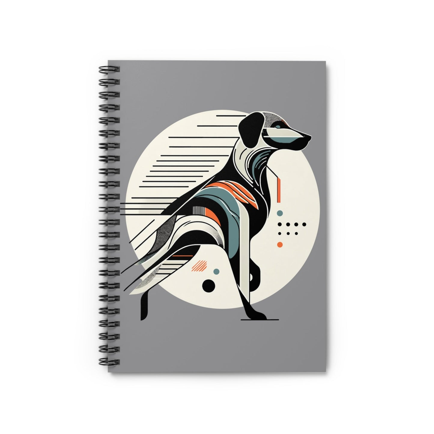 Art Deco Inspired Dog 118-Page Ruled Spiral Notebook - GG