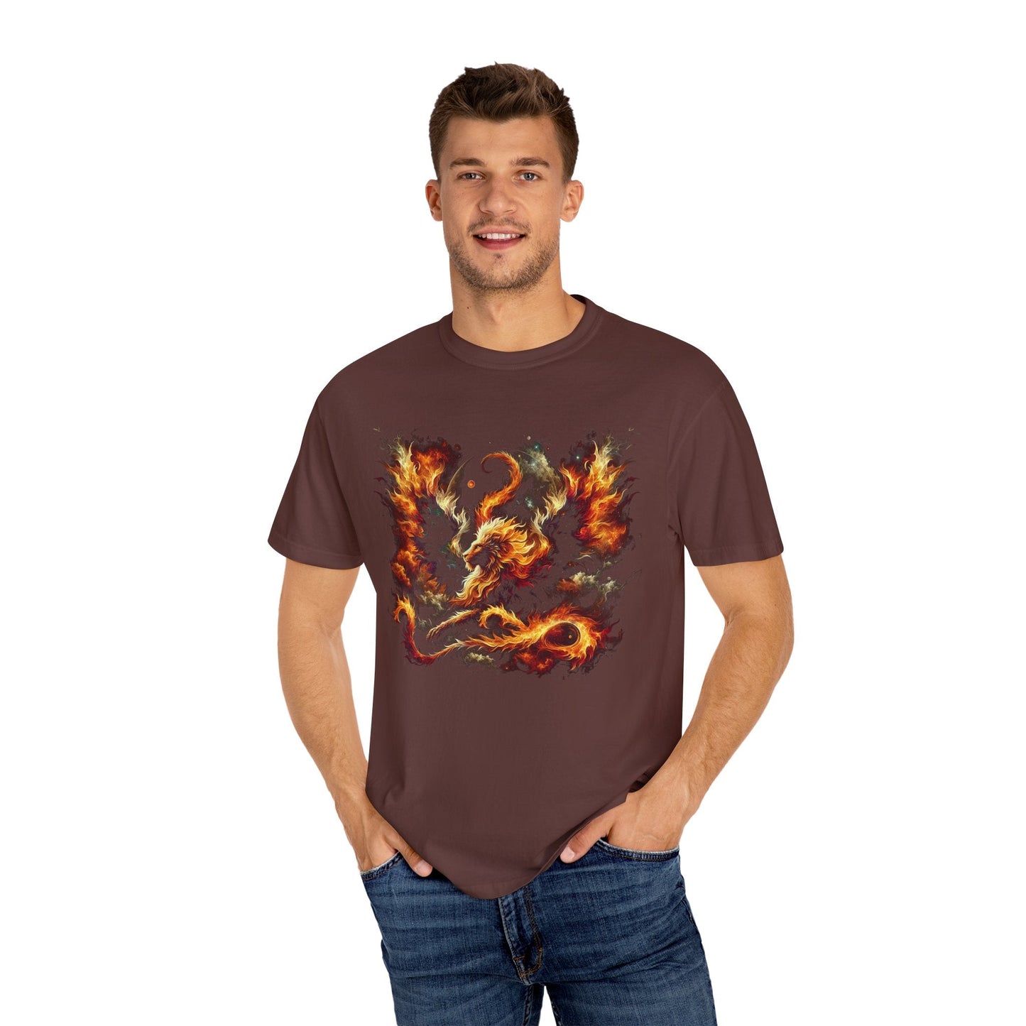 Astral Lion Fire T-Shirt: Unisex 100% Ring-Spun Cotton Comfort Fit Tee