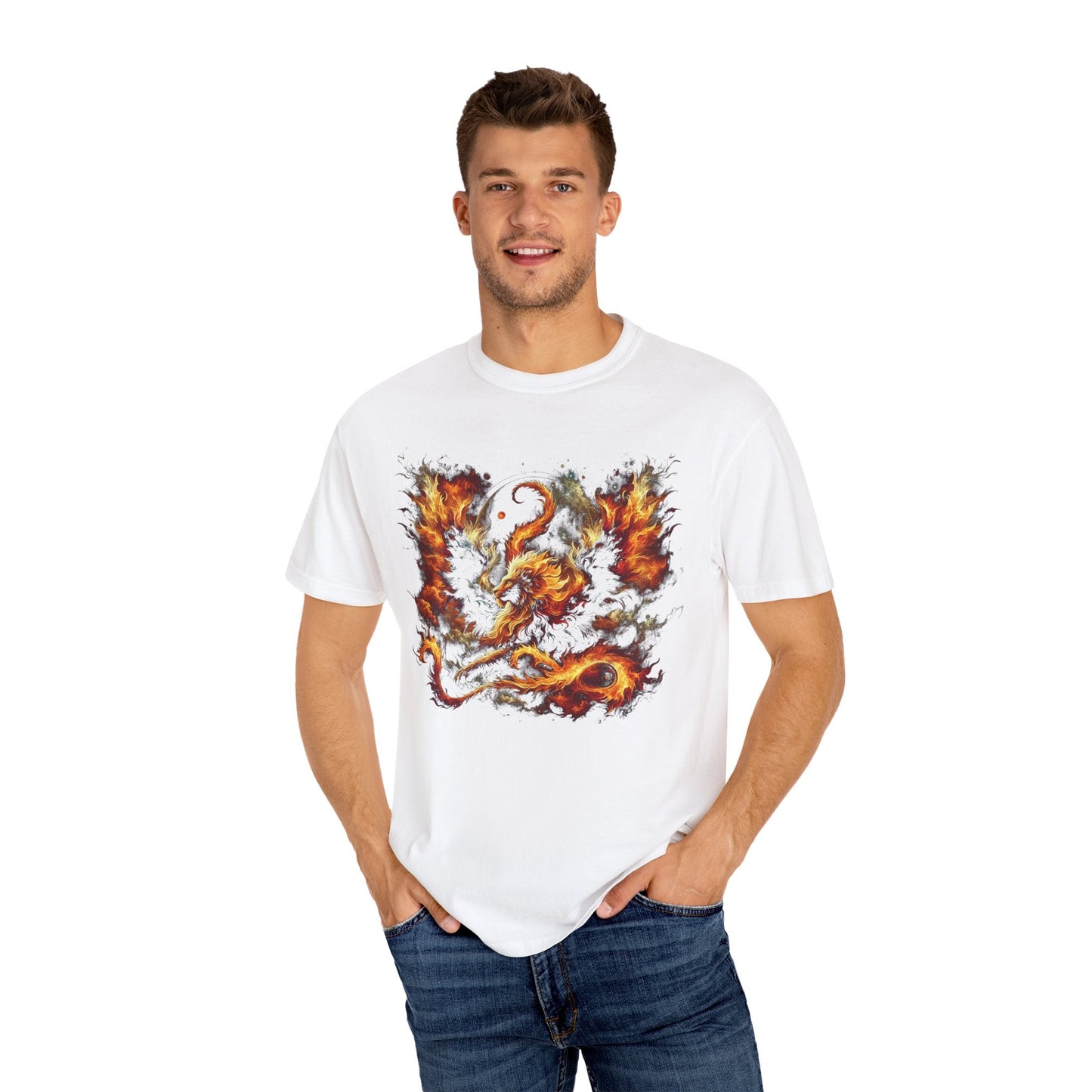 Astral Lion Fire T-Shirt: Unisex 100% Ring-Spun Cotton Comfort Fit Tee