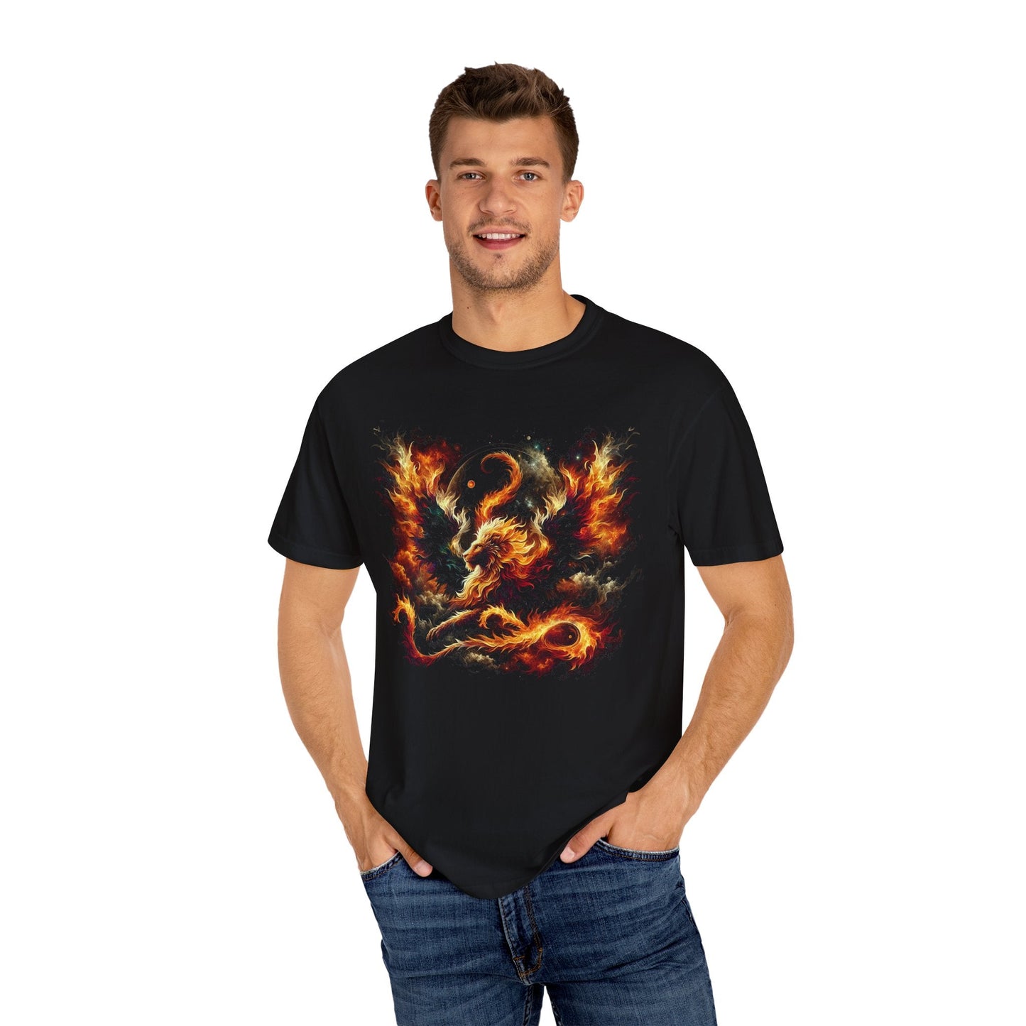 Astral Lion Fire T-Shirt: Unisex 100% Ring-Spun Cotton Comfort Fit Tee