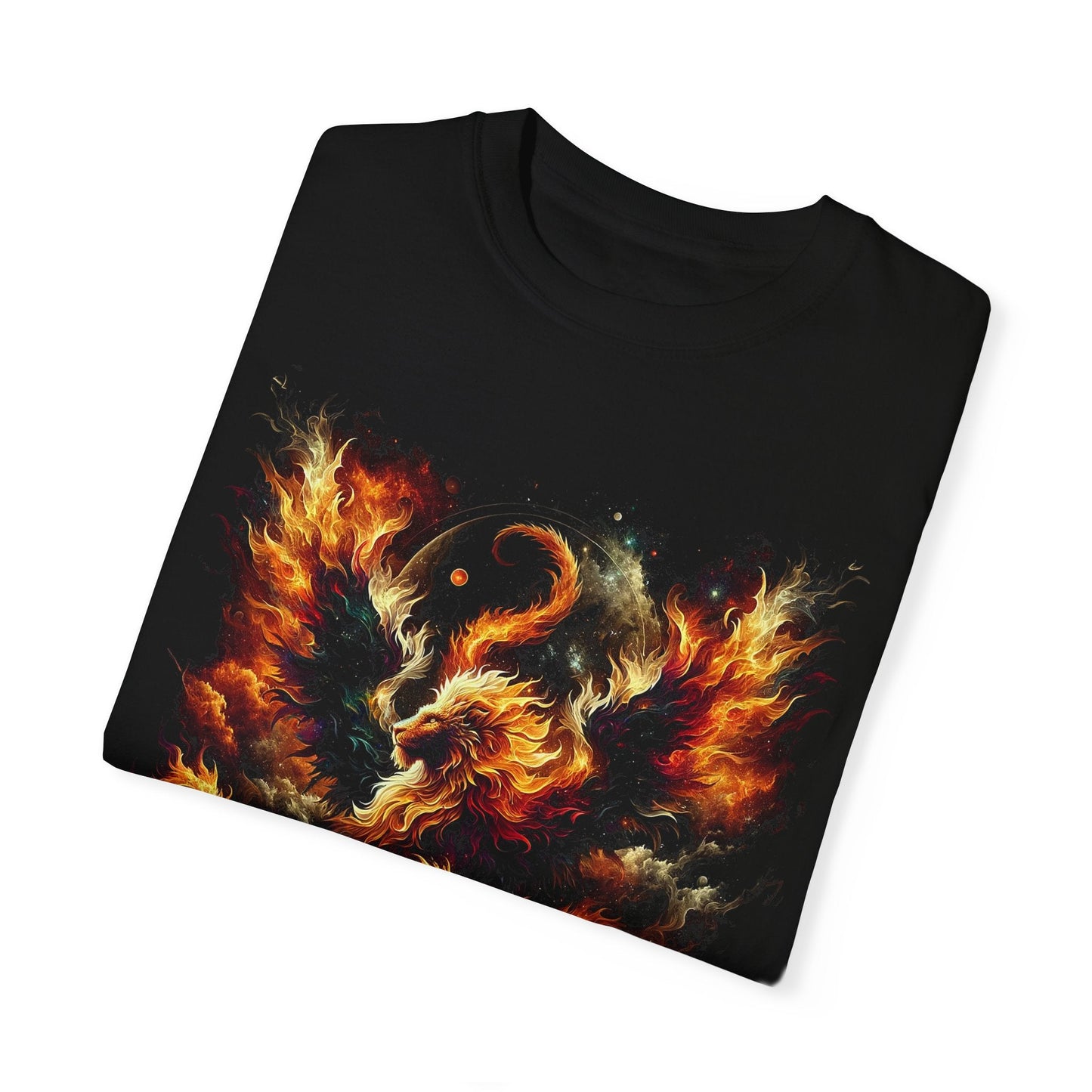 Astral Lion Fire T-Shirt: Unisex 100% Ring-Spun Cotton Comfort Fit Tee