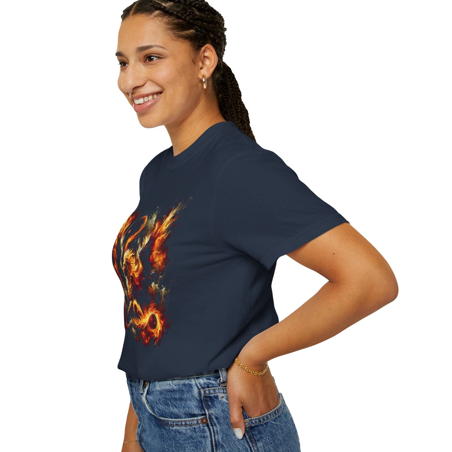 Astral Lion Fire T-Shirt: Unisex 100% Ring-Spun Cotton Comfort Fit Tee