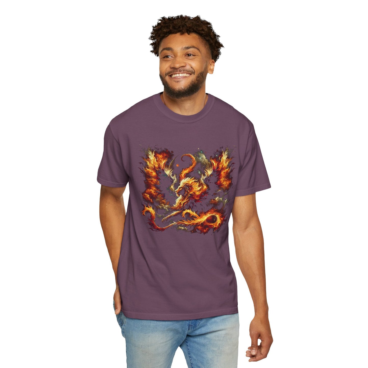 Astral Lion Fire T-Shirt: Unisex 100% Ring-Spun Cotton Comfort Fit Tee