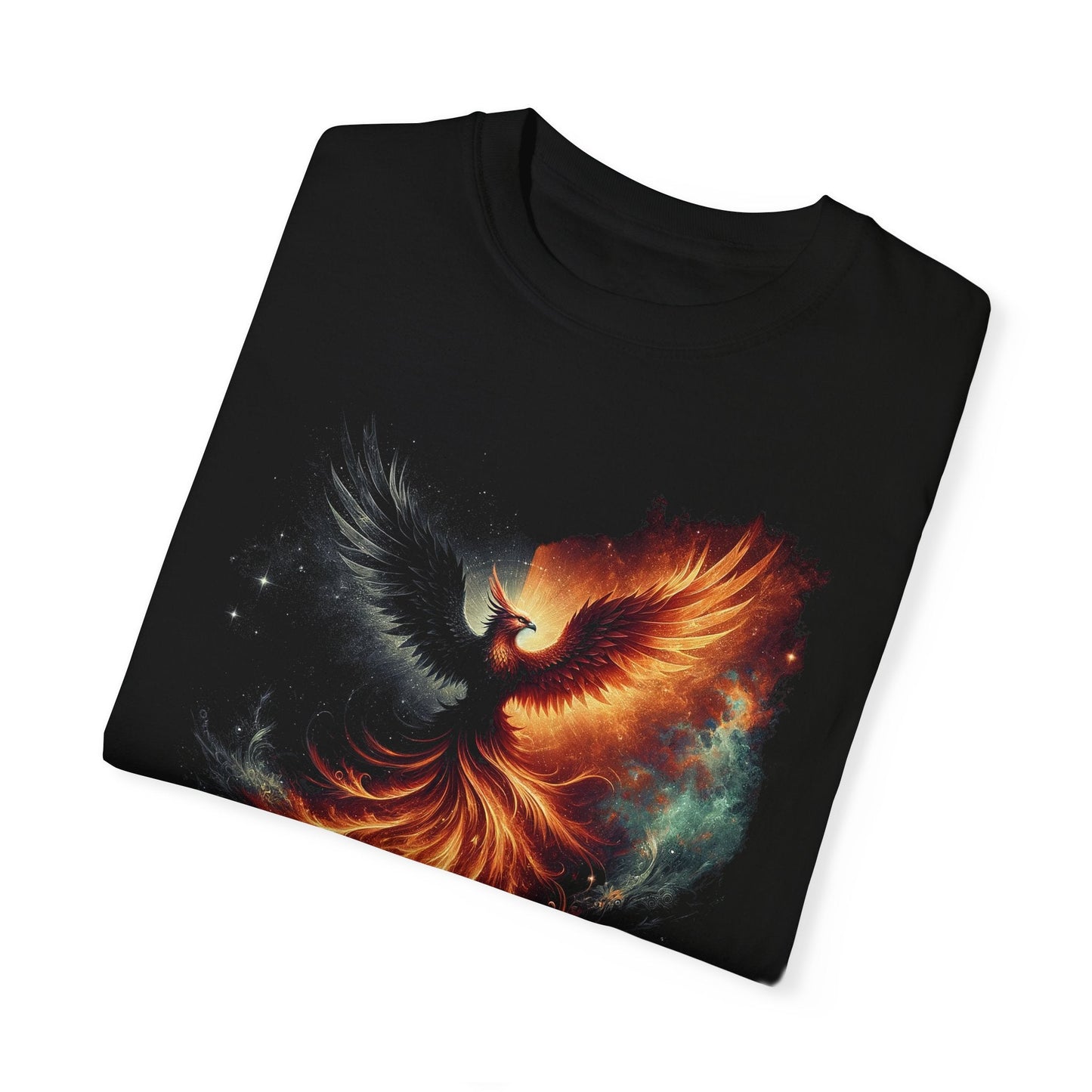 Cosmic Phoenix Resurgence Unisex T-Shirt - Comfort-Fit Ring-Spun Cotton Tee - GG