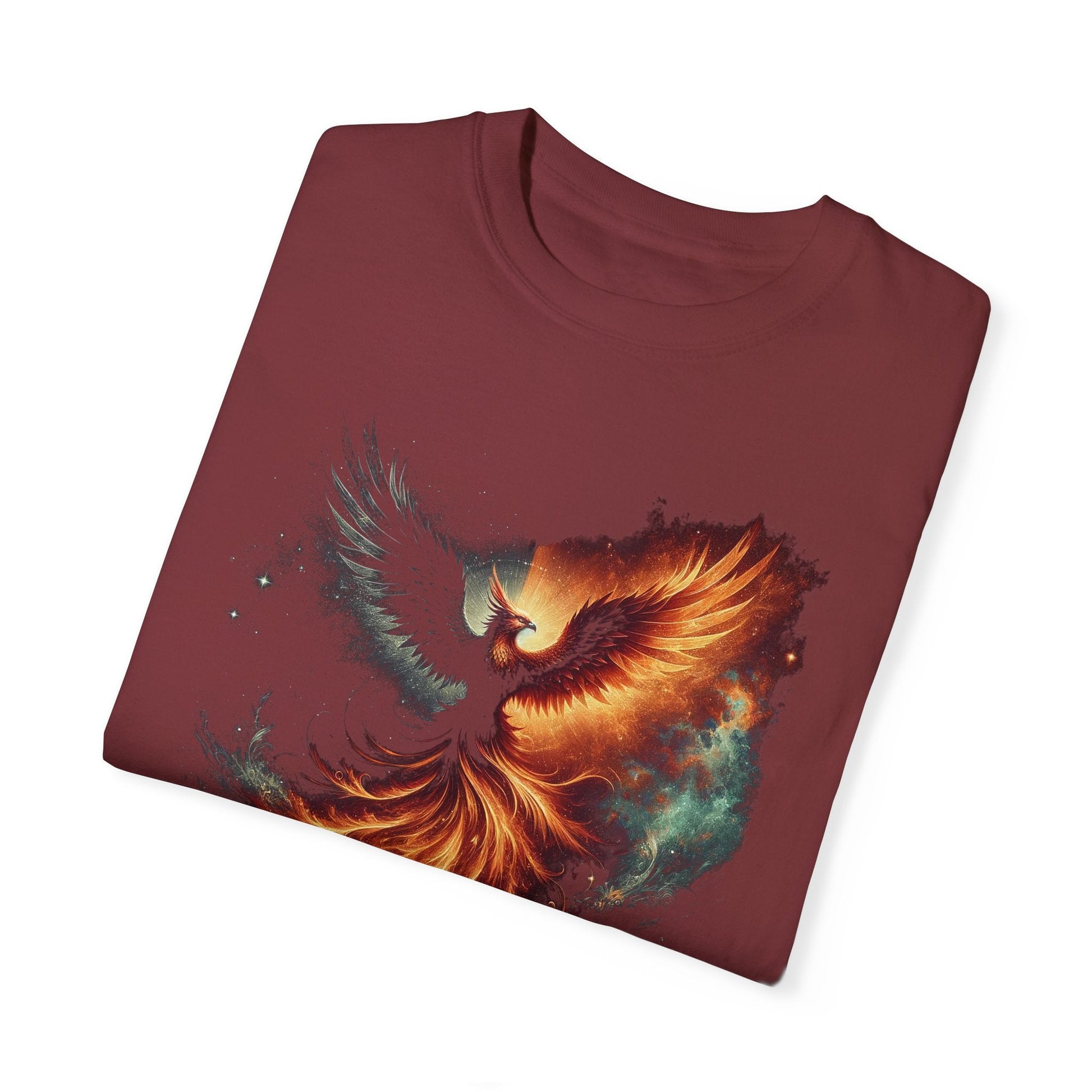 Cosmic Phoenix Resurgence Unisex T-Shirt - Comfort-Fit Ring-Spun Cotton Tee - GG