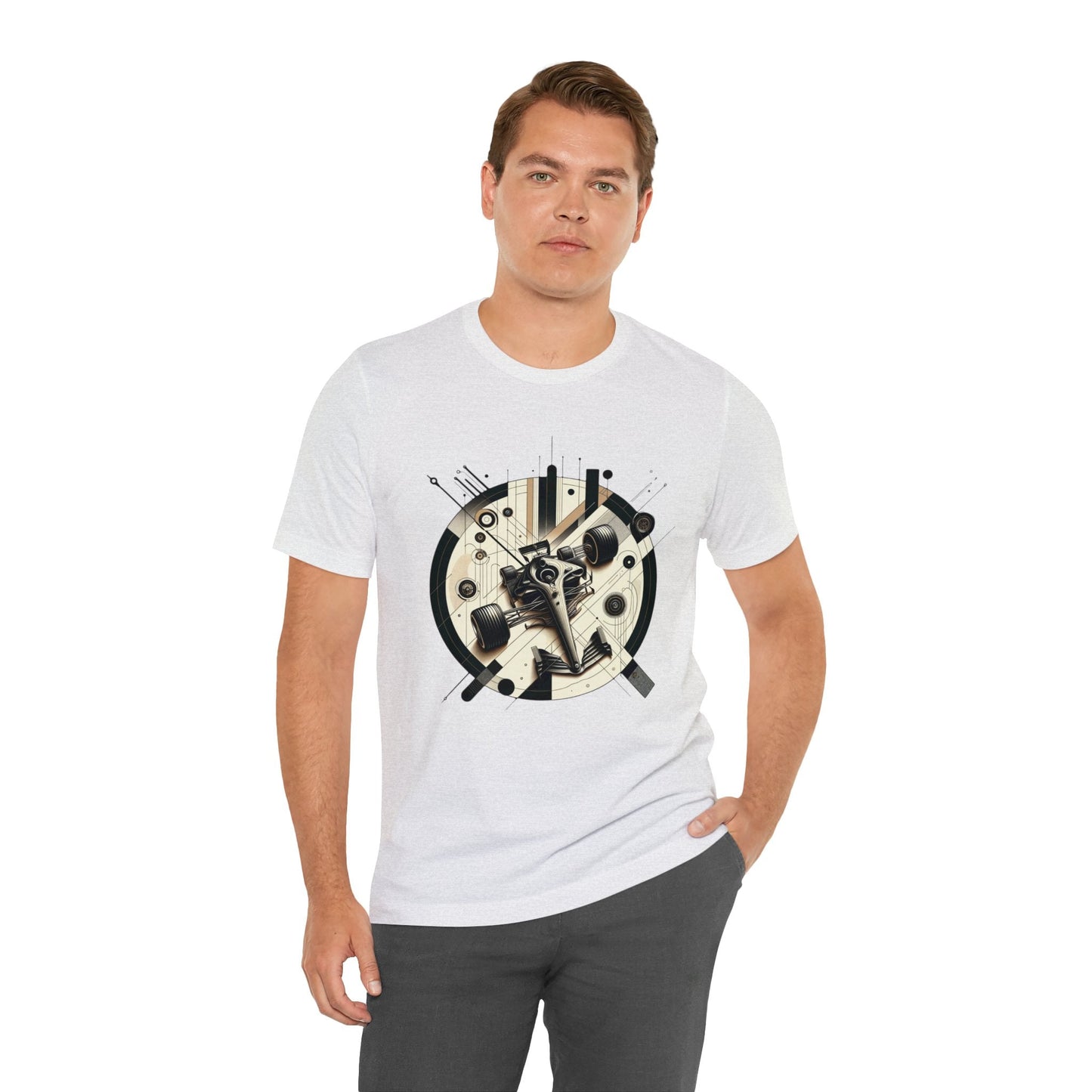 Mechanized Elegance: Exploded Race Car Graphic Tee Unisex Jersey Short Sleeve - GG