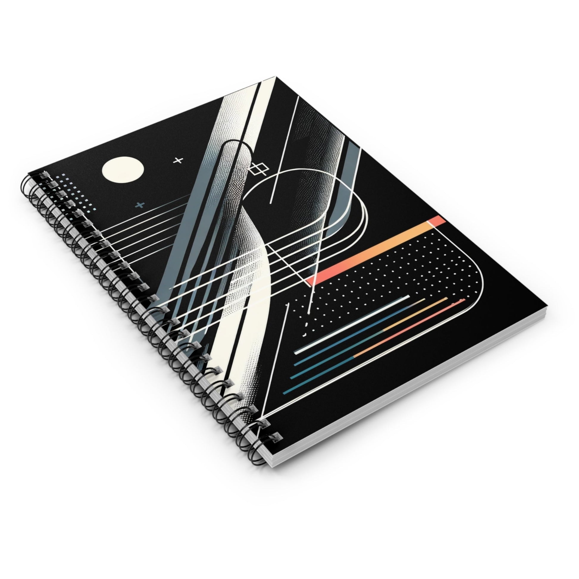 Modern Abstract Art 118-Page Spiral Notebook with Ruled Lines - GG