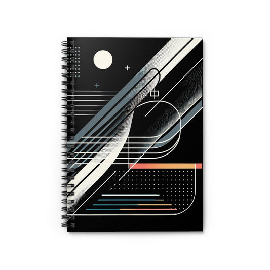 Modern Abstract Art 118-Page Spiral Notebook with Ruled Lines - GG