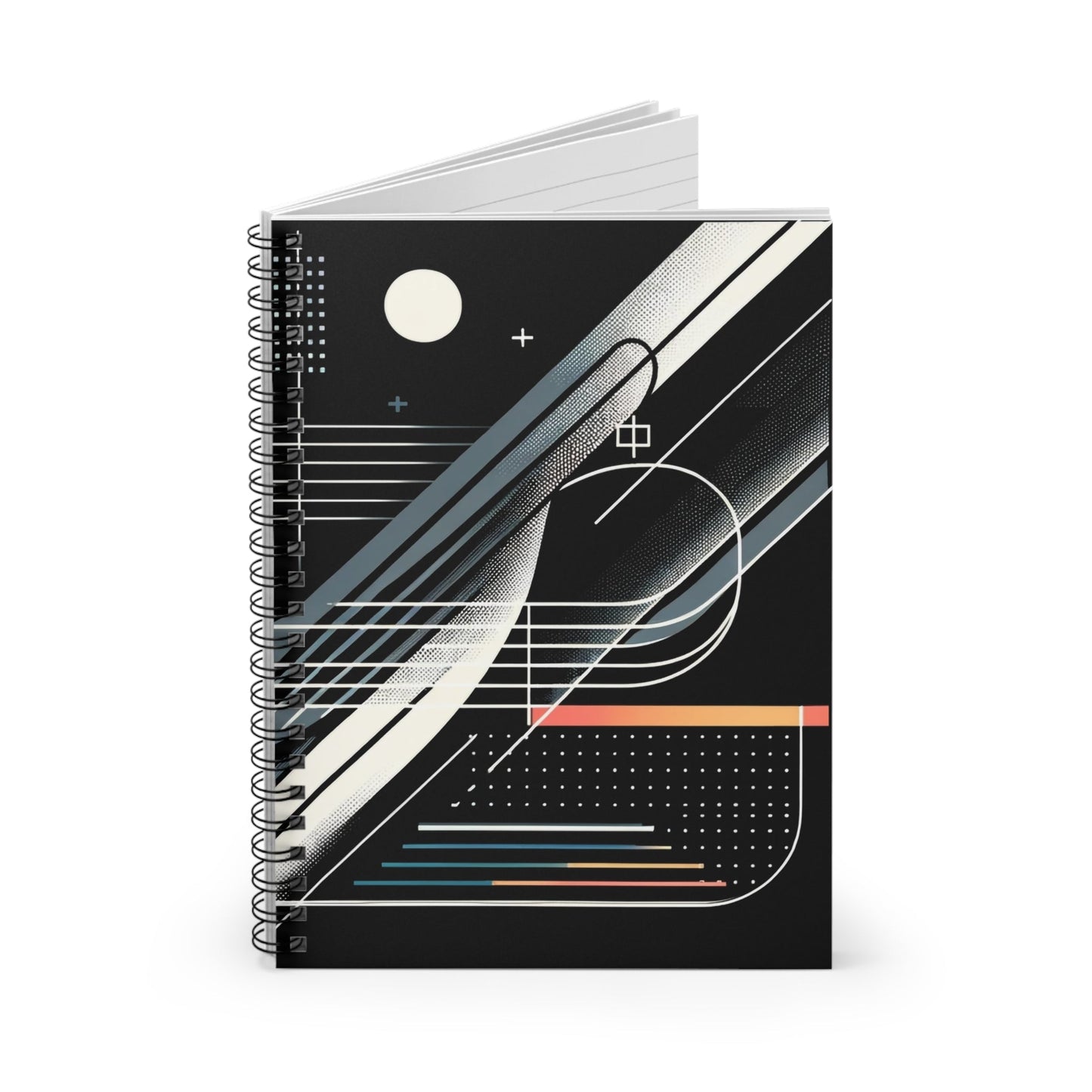 Modern Abstract Art 118-Page Spiral Notebook with Ruled Lines - GG