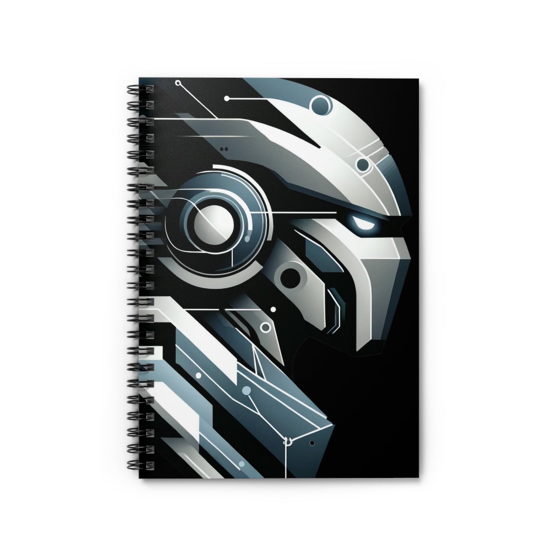 Modern Mech Warrior -Themed 118-Page Ruled Spiral Notebook - GG