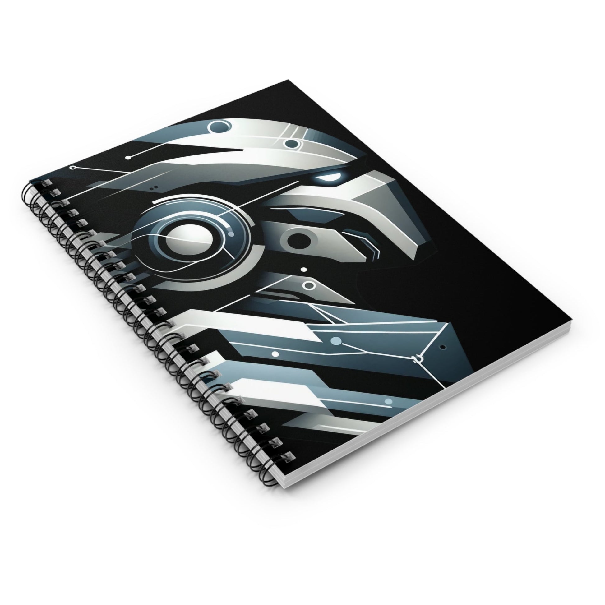 Modern Mech Warrior -Themed 118-Page Ruled Spiral Notebook - GG