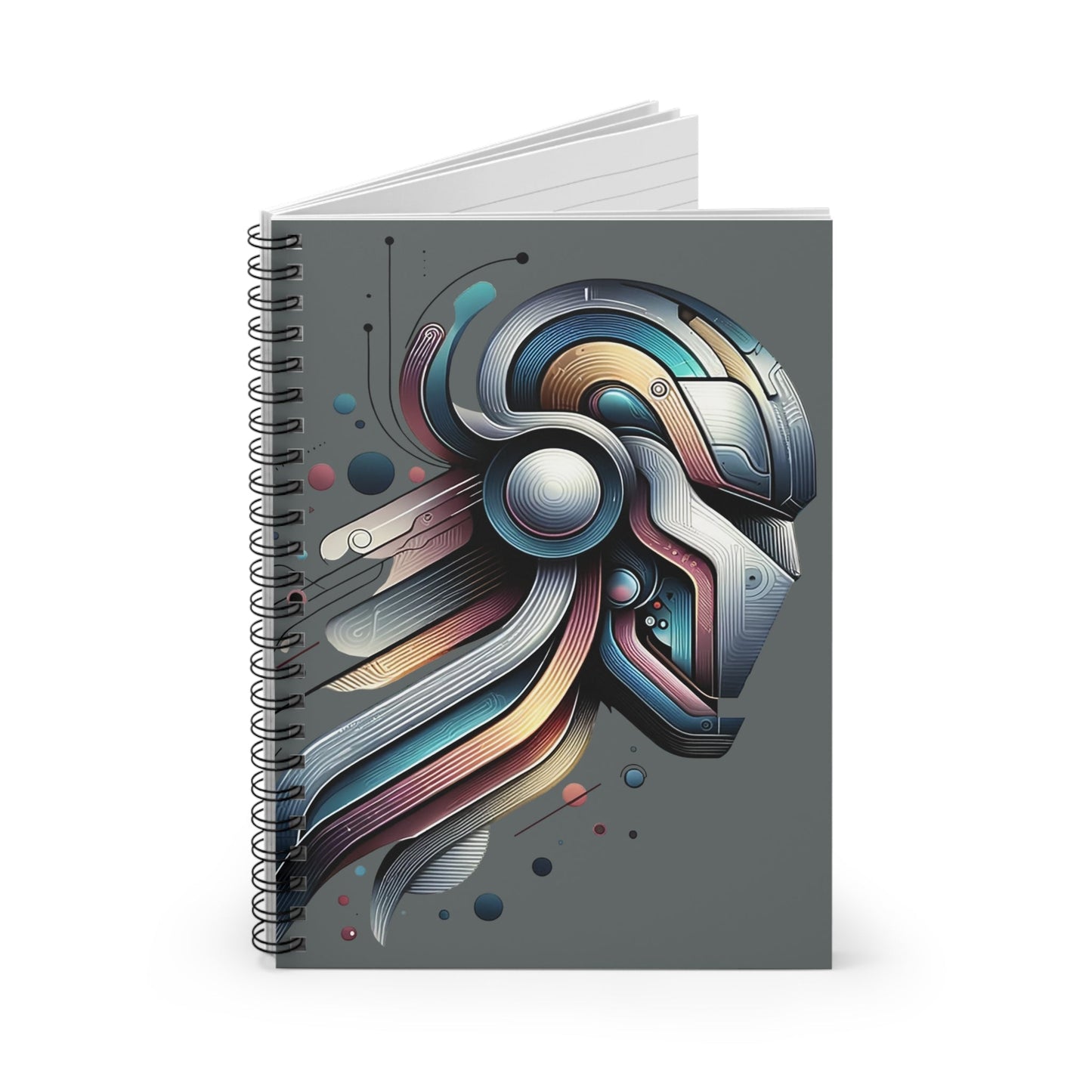 Sleek Futurism Cosmic Warrior 118-Page Ruled Spiral Notebook - GG