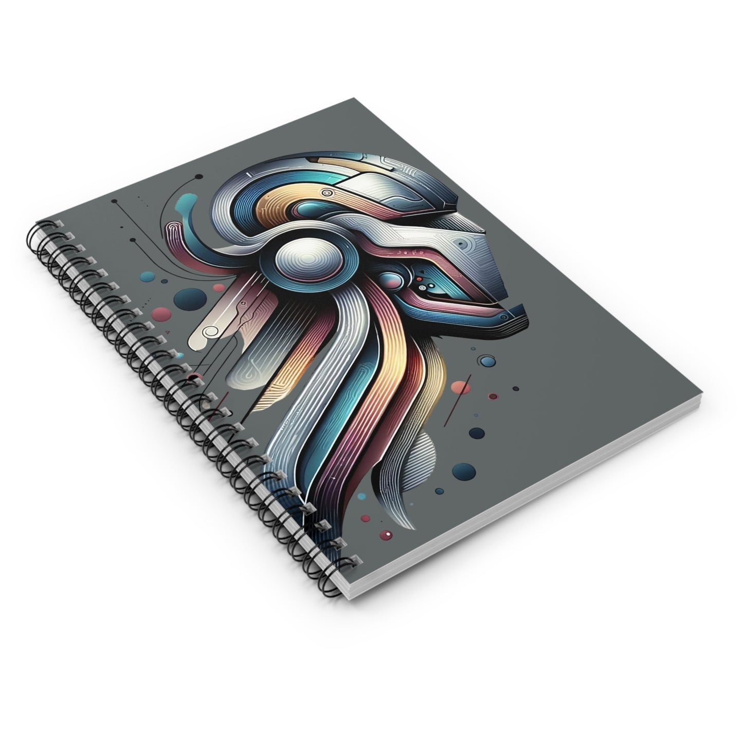 Sleek Futurism Cosmic Warrior 118-Page Ruled Spiral Notebook - GG